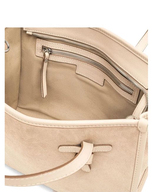 Gianni Chiarini Natural Miss Marcella 32 Contrast Trim Suede Tote Bag