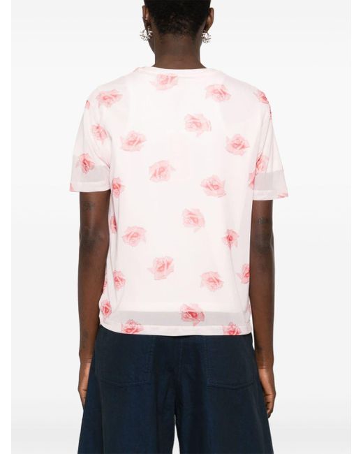 T-shirt a fiori di KENZO in Pink