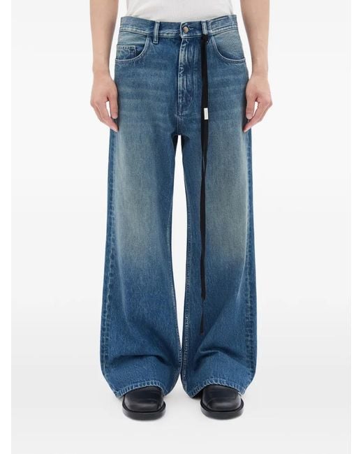 Ann Demeulemeester Blue Five-Pocket Flared Jeans for men