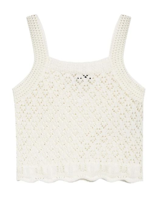 Maison Kitsuné Gehaakte Tanktop in het White