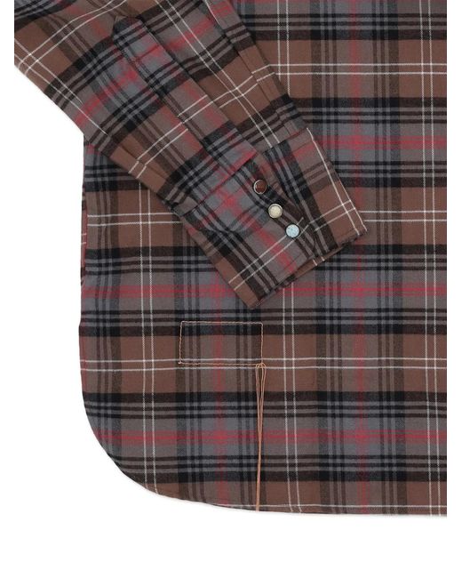 Fortela Brown Check Pattern Shirt for men