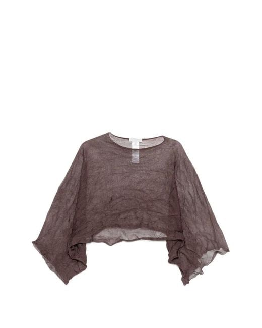 Antonelli Arnica Gekreukte Cropped Top in het Brown