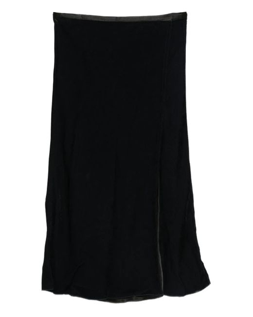Forte_forte Black Fluid Chic Velvet Sarong Skirt