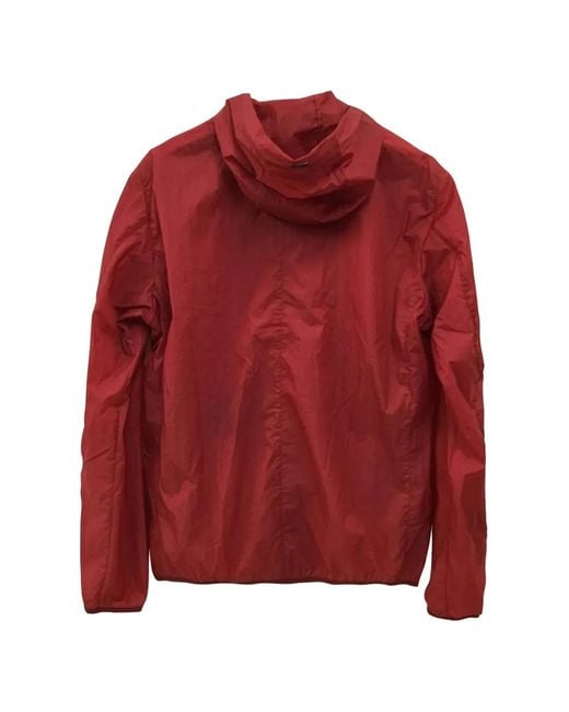 Herno Red Hooded Zip-Up Jacket for men