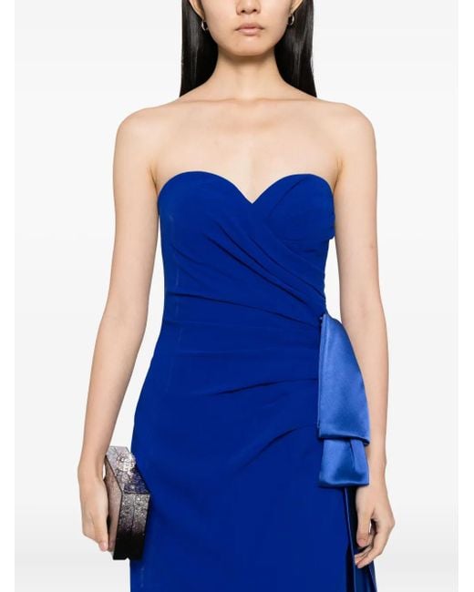 Saiid Kobeisy Blue Strapless Gown