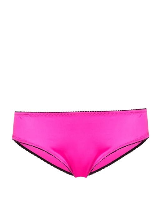 Dolce & Gabbana Pink Mid-Rise Satin Briefs