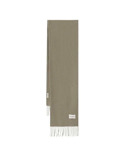 Marc O' Polo Natural Fringed Logo-Patch Scarf
