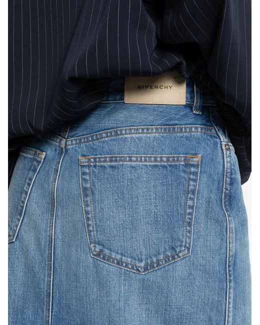 Givenchy Blue Denim Midi Skirt