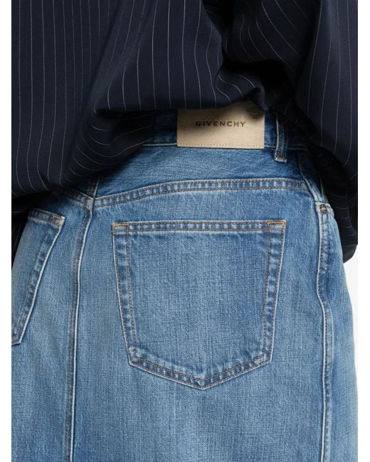 Givenchy Blue Denim Midi Skirt