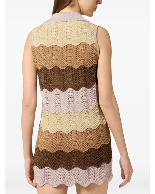 Philipp Plein Natural Polo Neck Mini Dress Color Wave