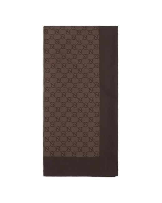 Gucci Brown Schal Mit Monogramm-Print
