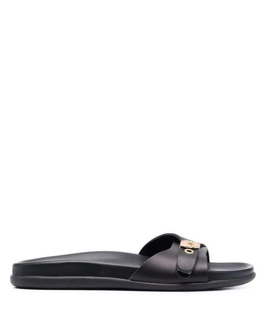 Ancient Greek Sandals White Odi Open-Toe Slides