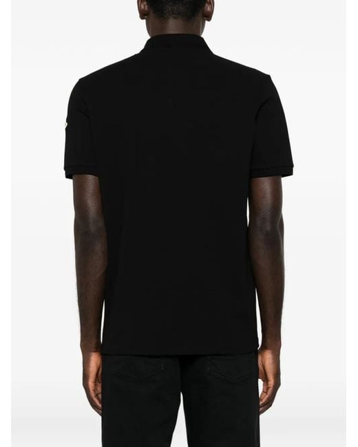 Moncler Black Short-Sleeve Polo Shirt for men