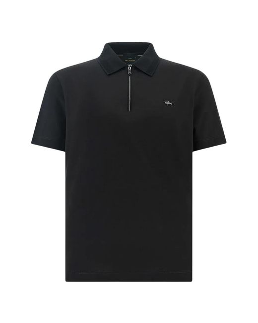 Paul & Shark Black Zip Polo Shirt for men