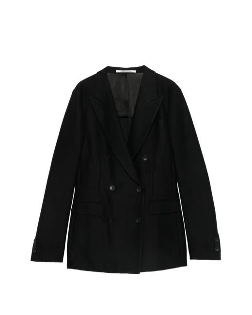 Tagliatore Black Textured Double-Breasted Blazer