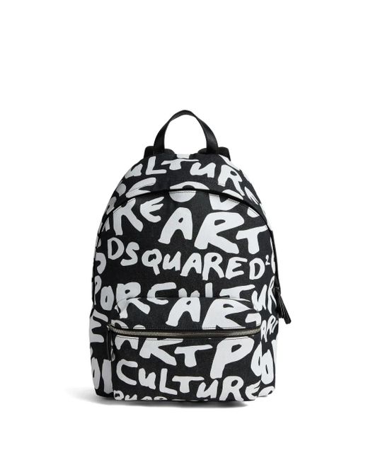 DSquared² White Logo-Print Backpack for men