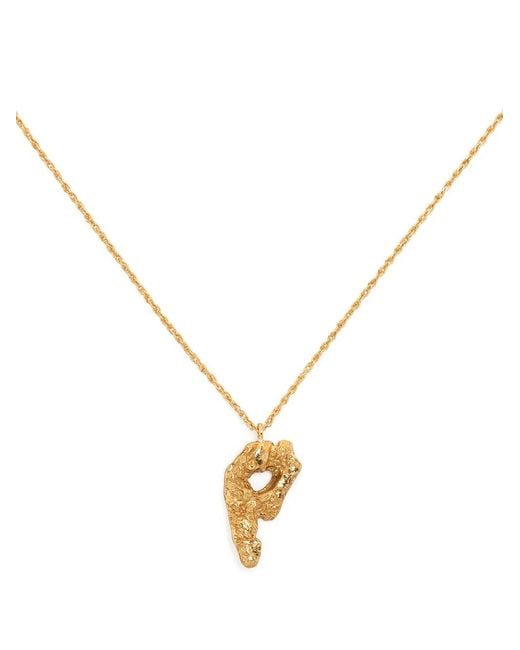 Loveness Lee Metallic P Alphabet Pendant Necklace