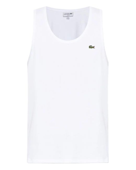 Lacoste White Ribbed-Knit Top for men