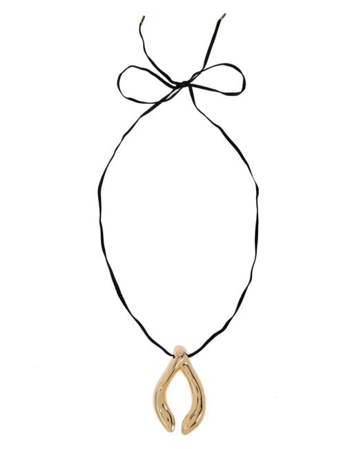 Tory Burch Metallic Wishbone-Motif Necklace