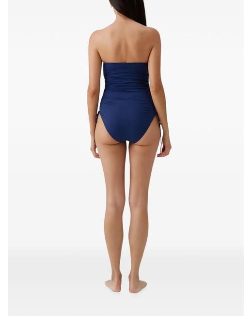 Melissa Odabash Blue Sydney Ruched Swimsuit