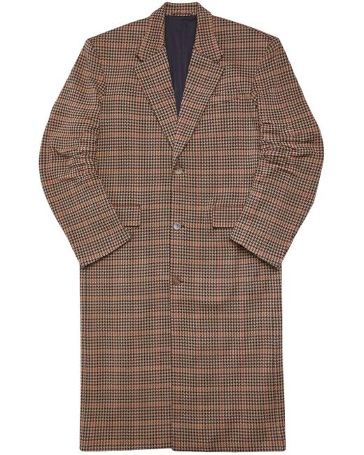 Balenciaga Brown Houndstooth Single-breasted Coat