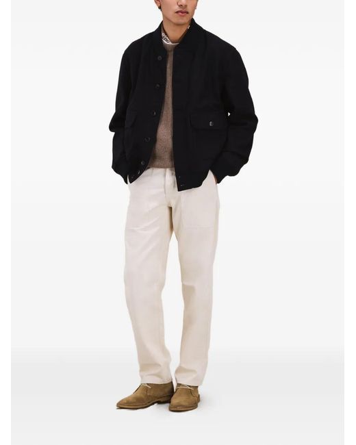 Fortela Black Cruiser Buttoned Bomber Jacket for men
