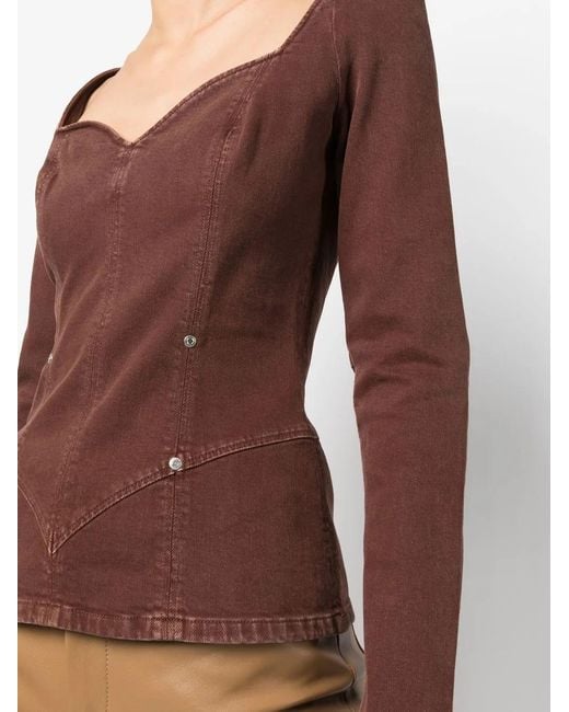 Stella McCartney Brown Sweetheart Denim Top