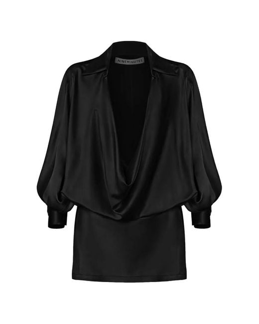 Nineminutes Black The Mona Draped Mini Dress