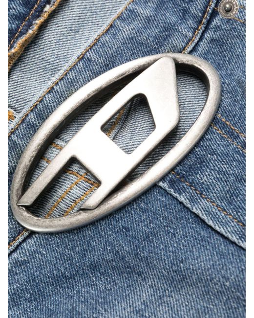 DIESEL Blue Gerade Jeans mit Logo-Schild