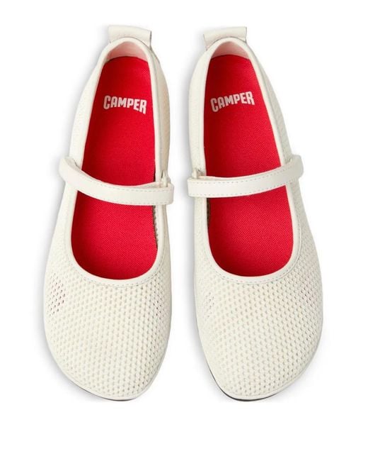 Camper White Right Strap Ballet Flats