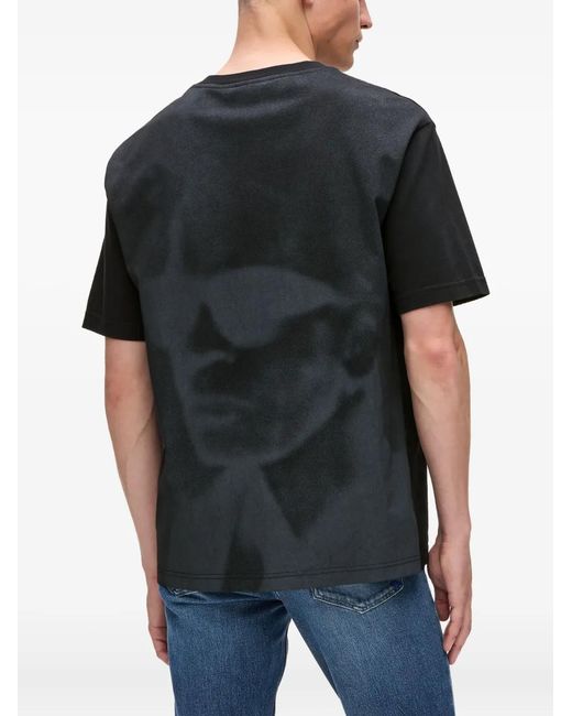 Karl Lagerfeld Black Logo-Print T-Shirt for men