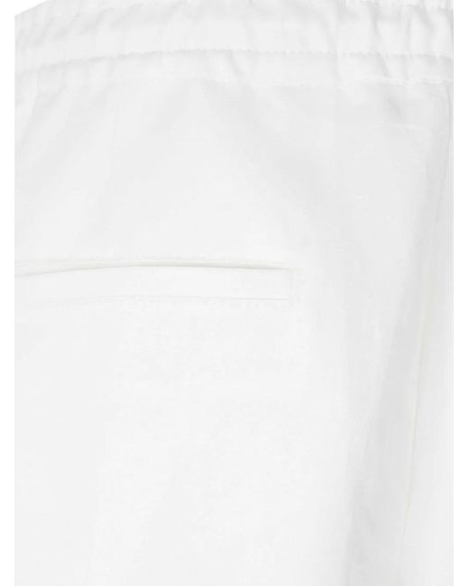 Canali White Drawstring-Waist Shorts for men