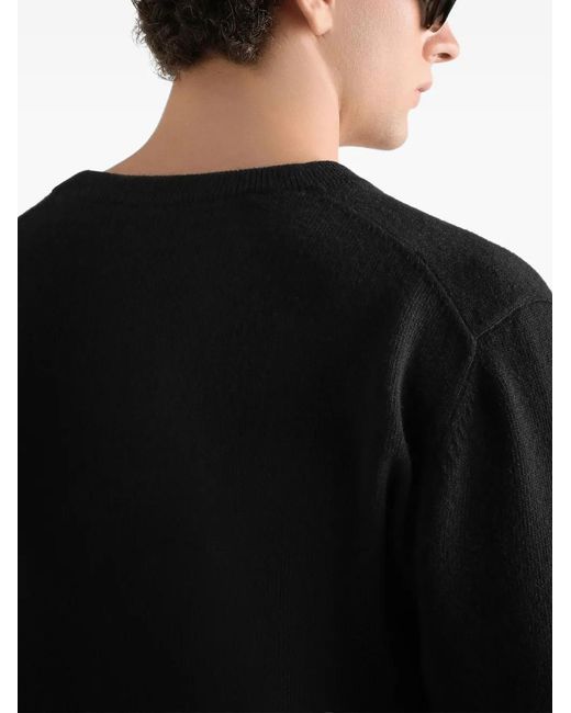 Dolce & Gabbana Black Logo-Appliqué Buttoned Cardigan for men