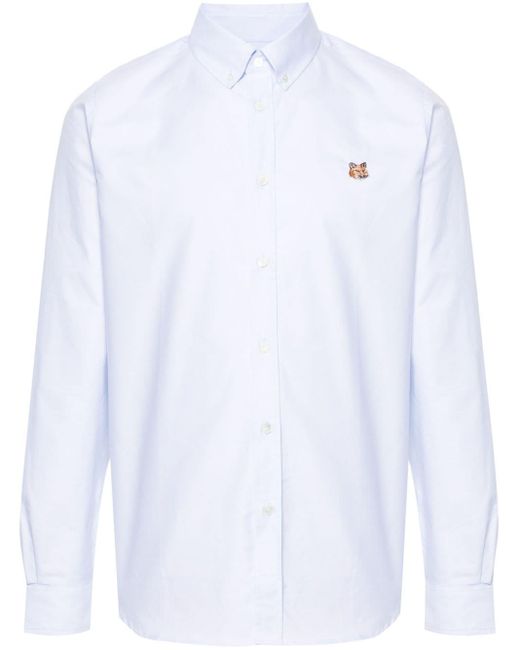 Camicia con motivo Fox di Maison Kitsuné in White da Uomo