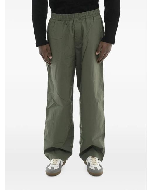 DIESEL Green Elasticated-Waistband Trousers for men