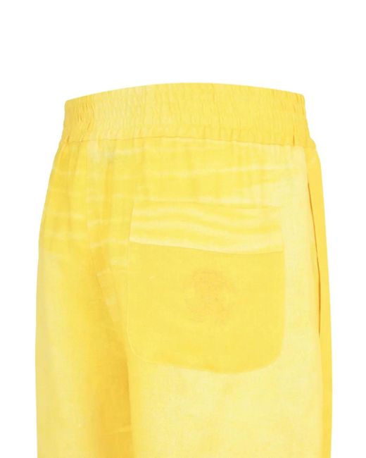 Roberto Cavalli Yellow Elastic-Waistband Shorts for men