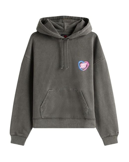 Sudadera Heart Graphic con capucha Tommy Hilfiger de color Gray