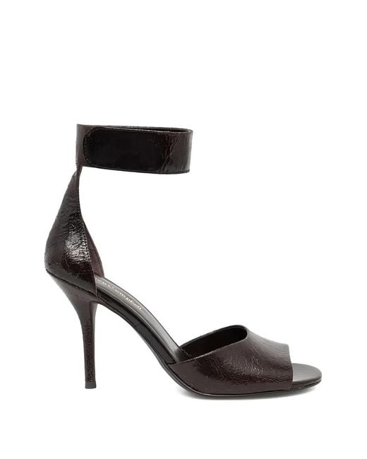 Jeffrey Campbell Black Leather Ankle-Strap Sandals