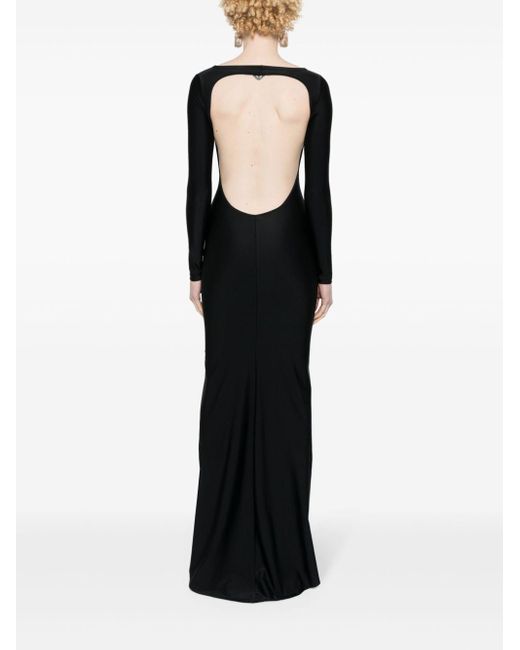 Atu Body Couture X Rue Ra Maxi-jurk Met Open Rug in het Black