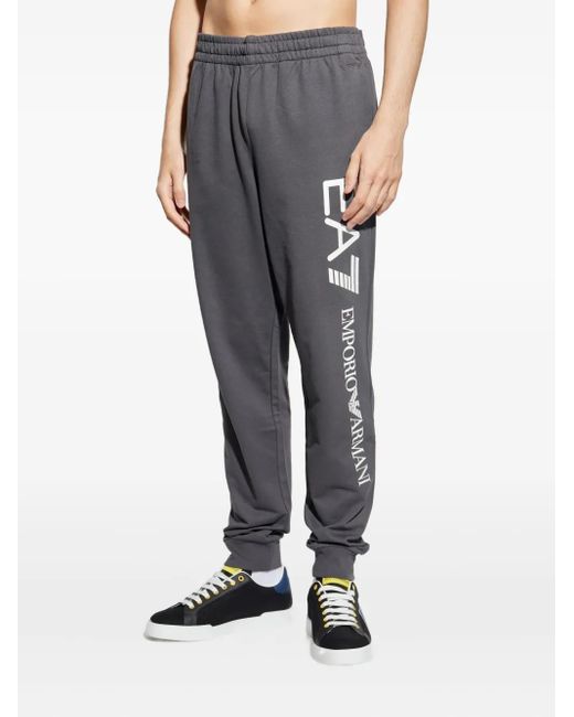 EA7 Gray Sweatpants With Printed Logo for men