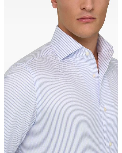 Boggi White Striped Cotton Shirt for men