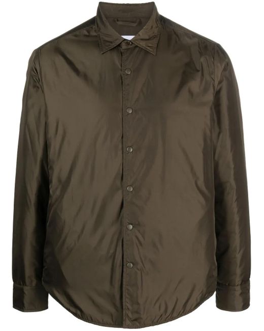 Aspesi Green Lilo Taffeta Padded Overshirt for men