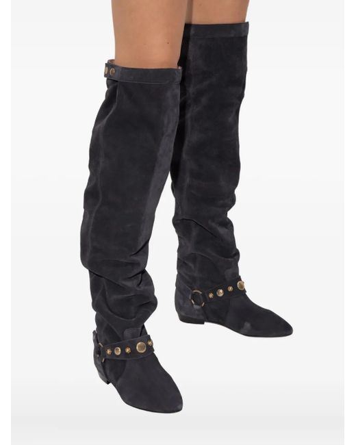 Isabel Marant Black Slouch Knee-High Boots