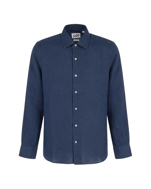 Mc2 Saint Barth Blue Raphael Buttoned Long-Sleeved Shirt for men