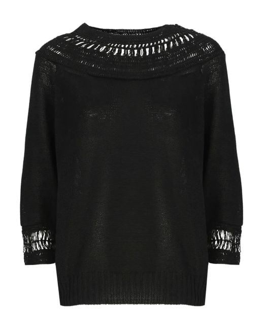 Jersey con cuello de ganchillo Y's Yohji Yamamoto de color Black