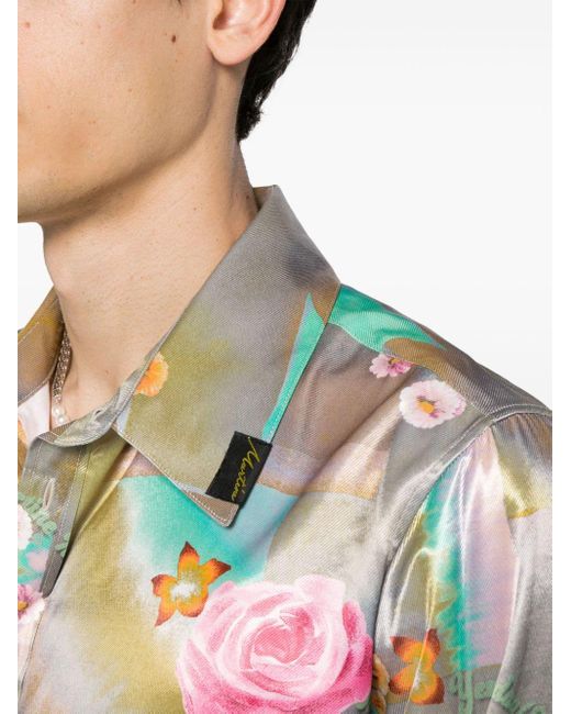 Martine Rose Hemd mit schimmerndem Print-Mix in Gray für Herren