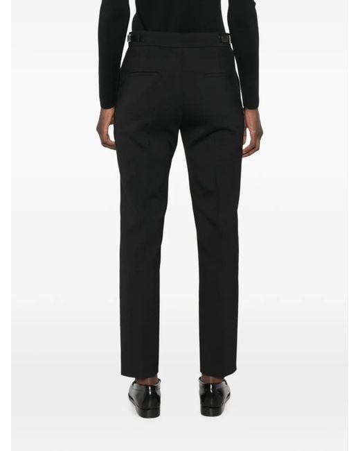 Max Mara Black Buckle-Detail Tailored Trousers