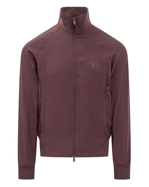Y-3 Purple Logo-Print Track Sweatshirt for men