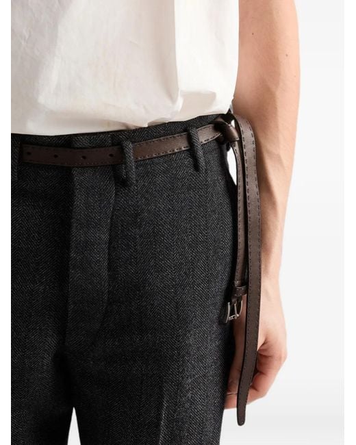 Prada Ledergürtel in White für Herren