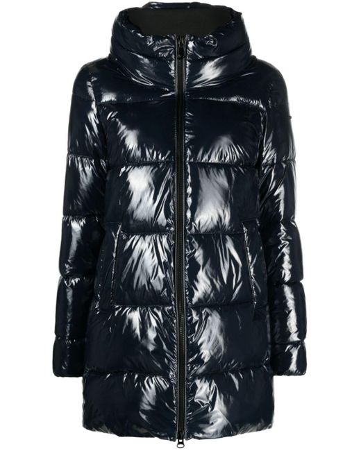 Geox Blue High-neck Quilted Coat